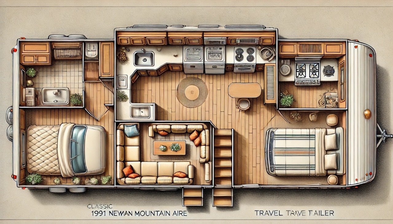 91 Newman Mountain Aire travel trailer floor plan